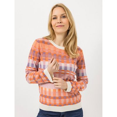 VIA MILANO Pullover, 1/1-Arm Rundhalsausschnitt graphisches Muster figurumspielend