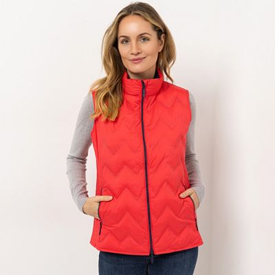 Thumbnail - DENIM & CO. Steppweste Stehkragen 2-Wege-Reißverschluss Kontrast-Details