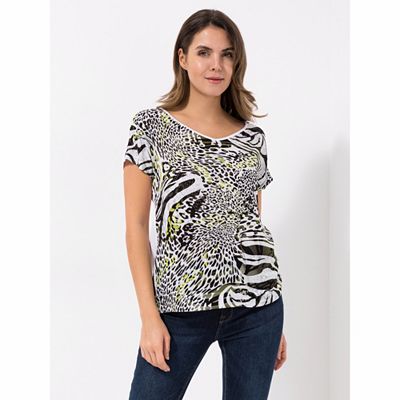 Thumbnail - BASLER® Shirt, 1/2-Arm V-Ausschnitt Frontprint leger weit