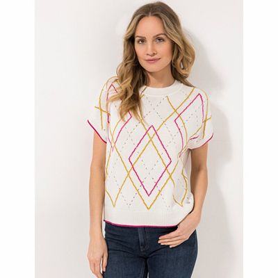 BASLER® Pullunder, 1/2-Arm Rundhalsausschnitt Ajourmuster leger weit