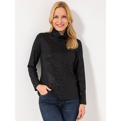 VIA MILANO Shirt, 1/1-Arm Rollkragen Foliendruck figurumspielend