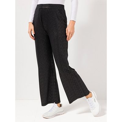 VIA MILANO Hose, 1/1-Länge Rundumdehnbund Foliendruck weites Bein