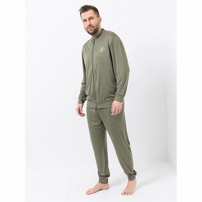 MEN'S TOUCH Hausanzug Mikrofaser Jacke, 1/1-Arm Hose, 1/1-Länge