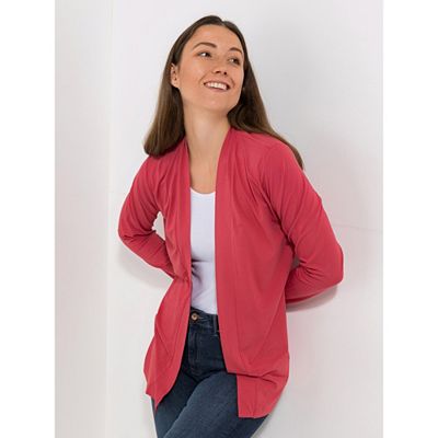 DENIM & CO. Longcardigan 1/1-Arm offene Form figurumspielend