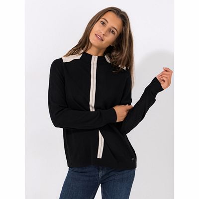 Thumbnail - BASLER® Pullover, 1/1-Arm Kontrasteinsatz Stehkragen lockere Form