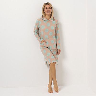 POLARSTERN Pulloverkleid Mikrofaser Fleece Kängurutasche 100 cm