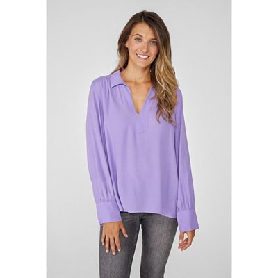 Thumbnail - LIEBLINGSSTÜCK® Bluse, 1/1-Arm Rundhalsausschnitt Allover-Druck mit ECOVERO Viskose