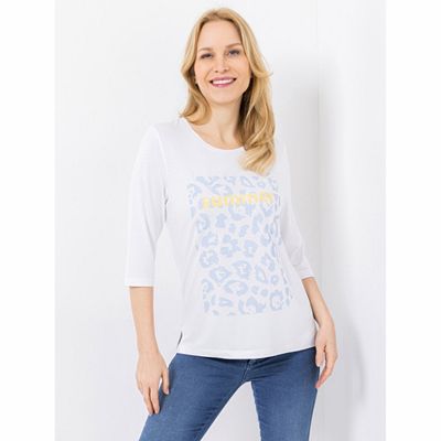 DENIM & CO. Shirt 3/4-Arm Rundhalsausschnitt mit ECOVERO Viskose