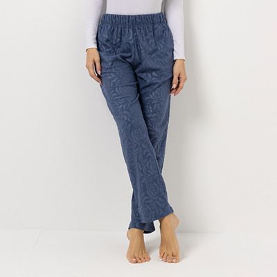 POLARSTERN Hose, 1/1-Länge Mikrofaser Fleece Rundumdehnbund florale Prägung