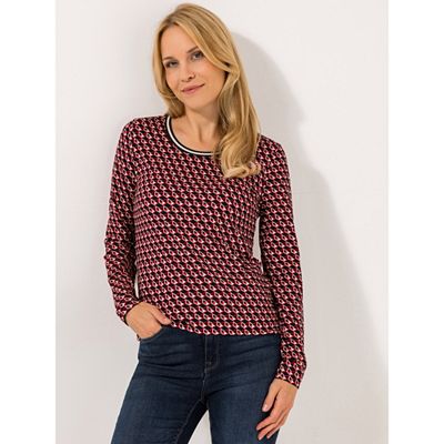 BASLER® Shirt, 1/1-Arm Rundhalsausschnitt mit Kontrastringel Leicht Tailliert