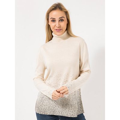 CASHMASOFT Pullover, 1/1-Arm Cashmeregriff Rollkragen Sprayoptik