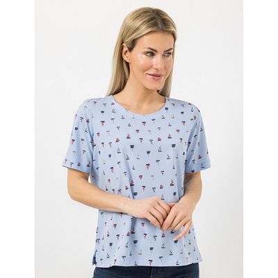 DENIM & CO. Blusenshirt 1/2-Arm Rundhalsausschnitt Seitenschlitze