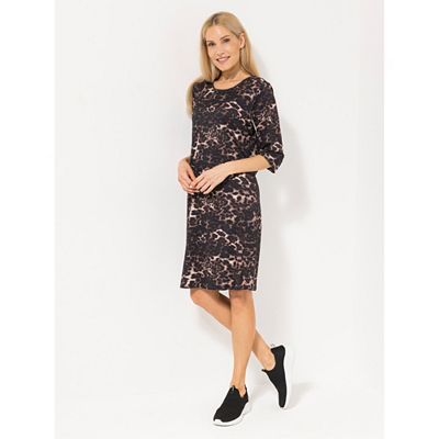 Thumbnail - IN-PRINT Kleid, 3/4-Arm Rundhalsausschnitt figurumspielend Animaldruck