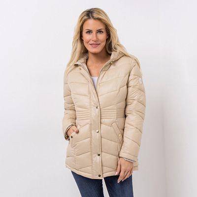 CENTIGRADE Steppjacke 2-Wege-Reißverschluss mit Kapuze feiner Taillenstepp