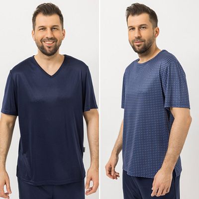 MEN'S TOUCH 2 Shirts, 1/2-Arm Mikrofaser 1x V-Ausschnitt 1x Rundhalsausschnitt
