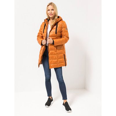 CENTIGRADE Steppjacke, lang Stehkragen Strickbündchen Seitenschlitze
