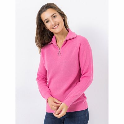 CASHMASOFT Pullover, 1/1-Arm Cashmeregriff Troyerkragen Reißverschluss