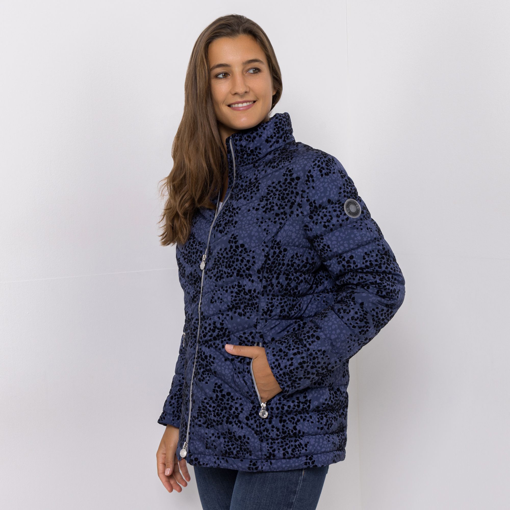 CENTIGRADE Steppjacke Stehkragen 2-Wege-Reißverschluss Reißverschluss