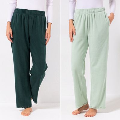 POLARSTERN HOMEWEAR 2 Hosen, 1/1-Länge Mikrofaser Fleece Seitentaschen Cut-Out-Details