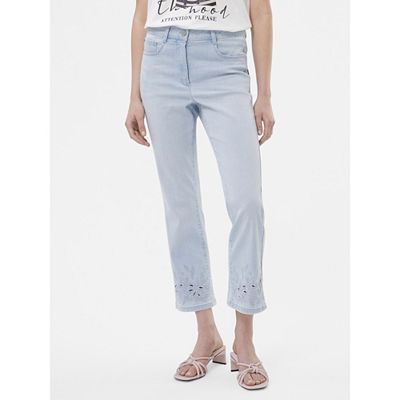 BASLER® Jeans, 7/8-Länge 5-Pocket-Style hohe Leibhöhe Lochsaumstickerei