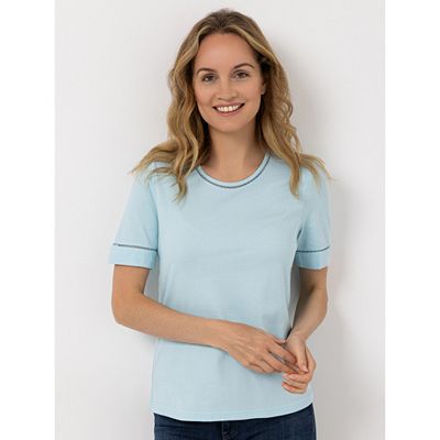 Thumbnail - Green Cotton by Peter Hahn Shirt, 1/2-Arm Style Frida Rundhalsausschnitt