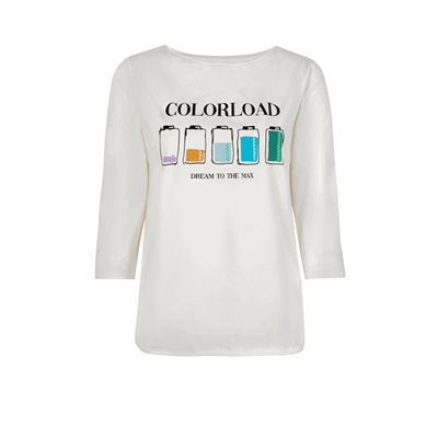 Thumbnail - LIEBLINGSSTÜCK® Shirt, 3/4-Arm U-Boot Ausschnitt platzierter Druck Strasssteine