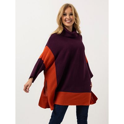 Thumbnail - AMINATI® Poncho Rollkragen Seitenschlitze Color-Blocking