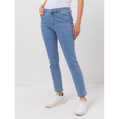 DENIM & CO. Jeans 4-Pocket-Style knöchellang Gesäßtaschen