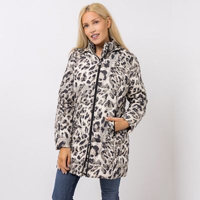 CENTIGRADE Steppmantel angeschnittene Kapuze Reißverschlusstaschen 2-Wege-Reißverschluss