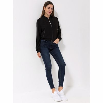 LOVELY SISTERS® Blouson, 1/1-Arm Stehkragen Eingrifftaschen Reißverschluss
