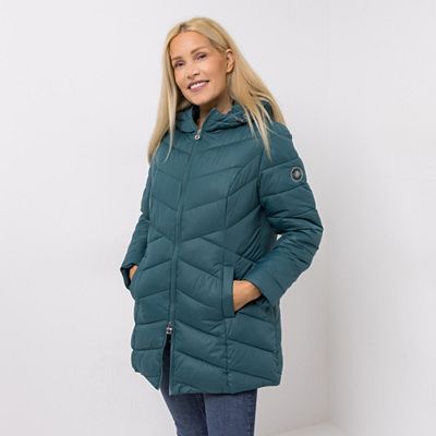 CENTIGRADE Steppmantel angesetzte Kapuze 2-Wege-Reißverschluss Leistentaschen