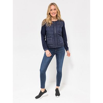 OLSEN Jacke, 1/1-Arm Rundhalsausschnitt Gummizug aufgesetzte Taschen