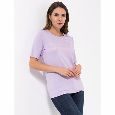 Thumbnail - VIA MILANO Shirt, 1/2-Arm Rundhalsausschnitt Schriftzug mit ECOVERO Viskose
