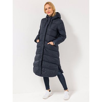 BASLER® Langer Steppmantel Stehkragen angeschnittene Kapuze Seitenschlitze