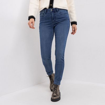 VIA MILANO Thermo-Jeans 5-Pocket-Style 1/1-Länge schmales Bein