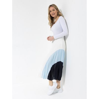 VIA MILANO Plisseerock knöchellang bedruckt Rundumdehnbund