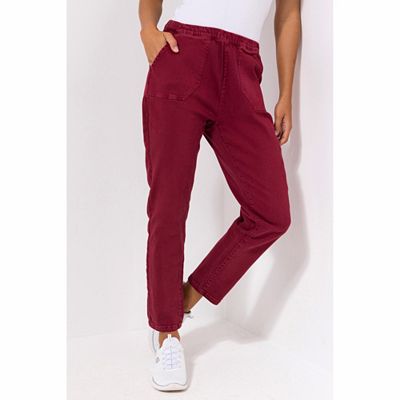 DENIM & CO. Hose, knöchellang Rundumdehnbund aufgesetzte Taschen konischer Beinverlauf