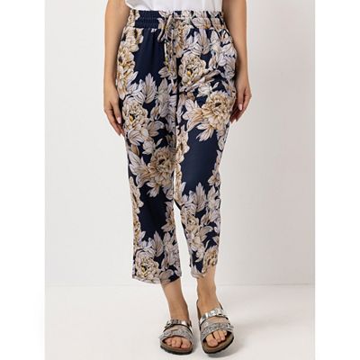 VIA MILANO Hose, 7/8-Länge Rundumdehnbund bedruckt konischer Beinverlauf