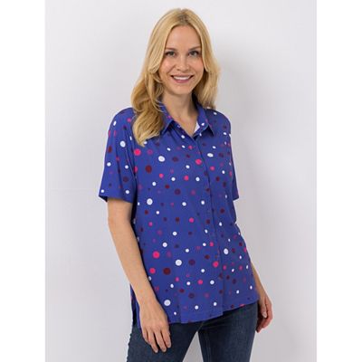 Thumbnail - IN-PRINT Bluse 1/2-Arm Allover-Druck Knopfleiste