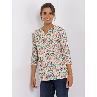 Thumbnail - Green Cotton by Peter Hahn Shirt, 3/4 Arm Style Erika lockere Passform