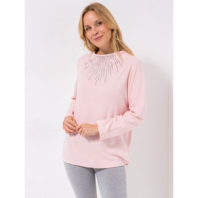 Thumbnail - POLARSTERN HOMEWEAR Pullover, 1/1-Arm Mikrofaser Fleece Stehkragen Seitenschlitz