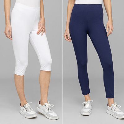 DENIM & CO. 2 Leggings 7/8- und Capri-Länge elastische Ware