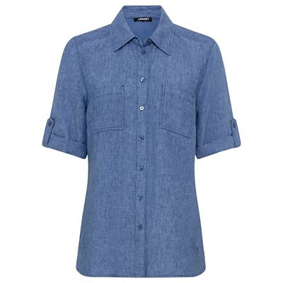 OLSEN Bluse, 1/2-Arm Hemdblusenkragen Knopfleiste Brusttaschen