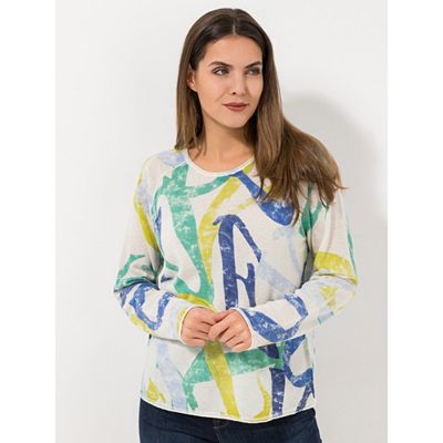 Thumbnail - LIEBLINGSSTÜCK® Pullover, 1/1-Arm Rundhalsausschnitt Raglanärmel Allover Druck