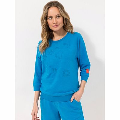 LYLA Sweatshirt 3/4-Raglan-Arm Druck-Details Stickerei-Details