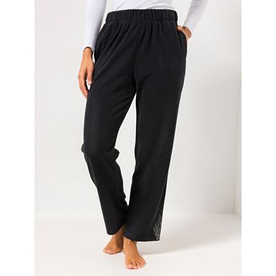 POLARSTERN HOMEWEAR Hose, 1/1-Länge Mikrofaser Fleece Rundumdehnbund gerader Beinverlauf