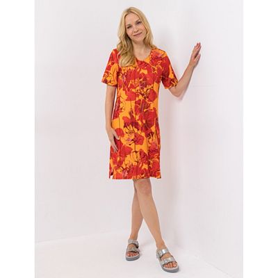 Thumbnail - IN-PRINT Kleid 1/2-Arm Allover-Druck V-Ausschnitt