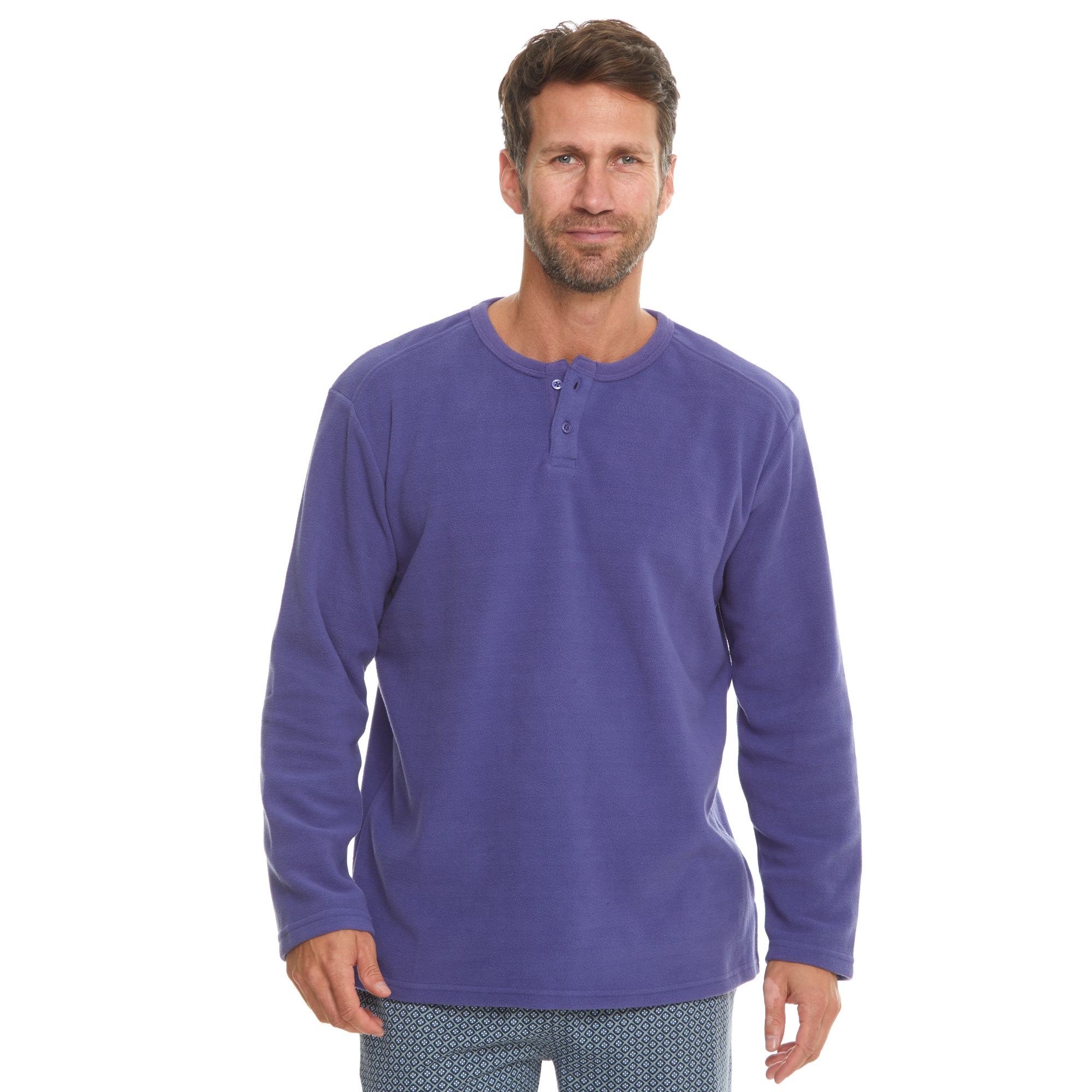 MEN'S TOUCH Shirt, 1/1Arm Mikrofaser Fleece Knopfleiste QVC.de