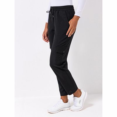 VIA MILANO Hose, köchellang Cargo-Style Rundumdehnbund mit Bindeband