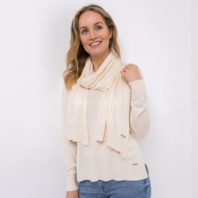 AMINATI® Damen Schal 180 cm x 40cm Zopfreihen uni